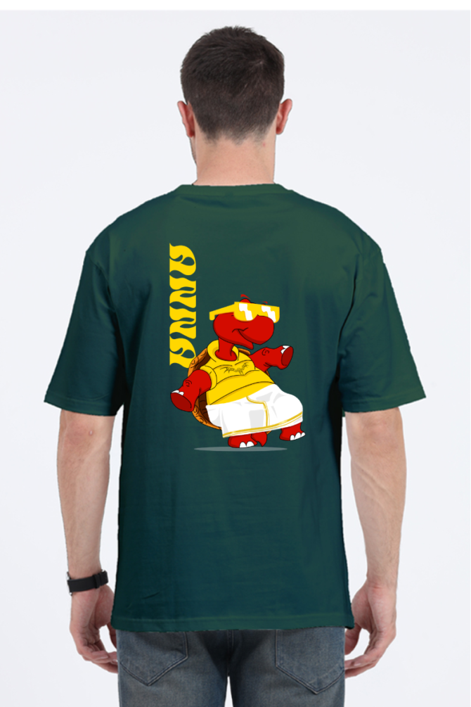 Turtle Anna T-Shirt Bottle Green Back Side - Ting Ting Tinga