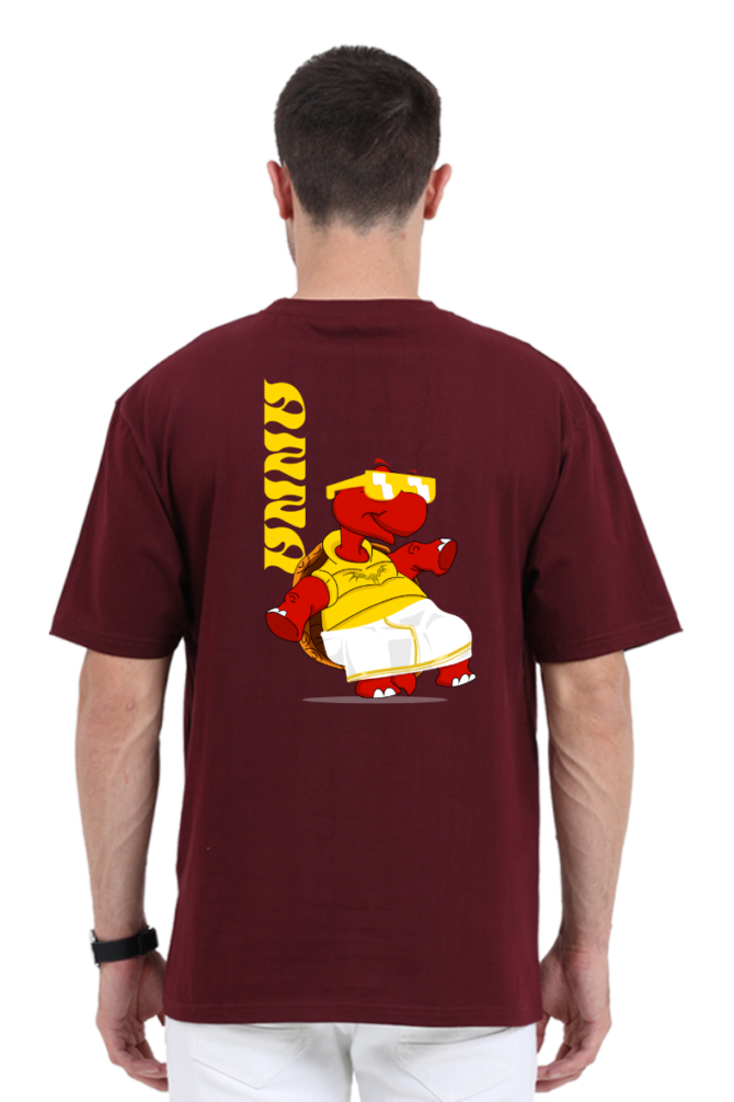 Turtle Anna T-Shirt Maroon Back Side - Ting Ting Tinga